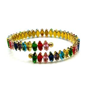 Pulsera circonitas navetas multicolor
